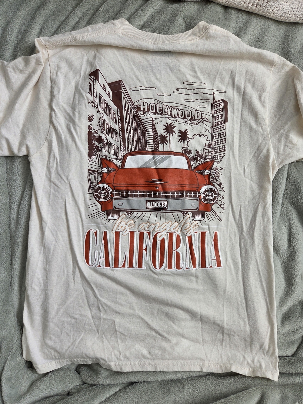 Men's California Graphic Tee - White with Red Print